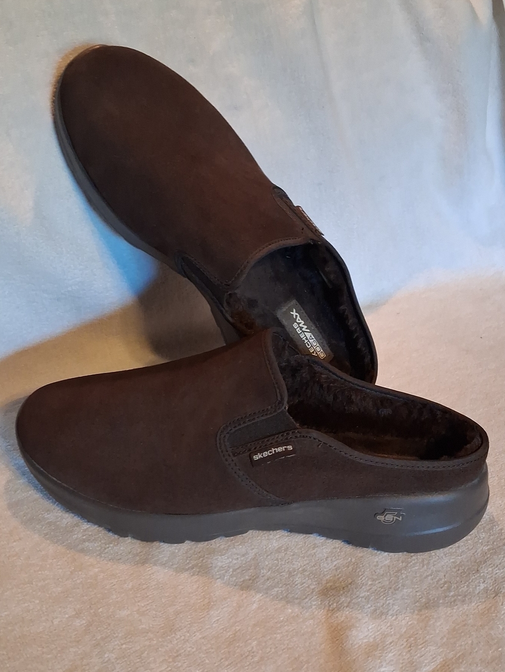 Skechers Dark Brown Slip-On Memory Foam  GoGa Max Size 10